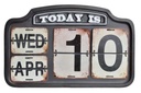 CALENDAR METAL 42X3,5X27 AGED BLACK               